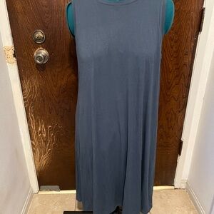 LOFT Bluish Grey Sleeveless Simple A-Line Dress (NWOT)